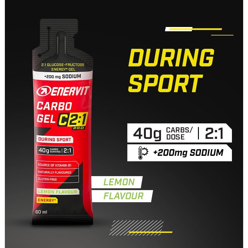 Enervit Carbo Gel C2:1PRO żel energetyczny 40g węgli + soda- lemon