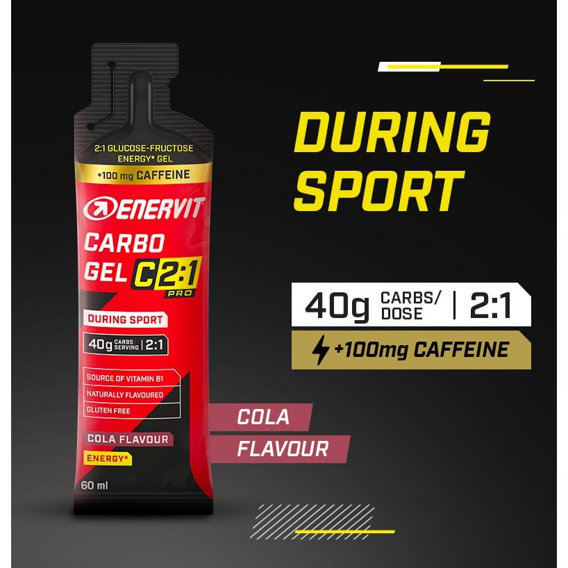 Enervit Carbo Gel C2:1PRO żel energetyczny 40g węgli + kofeina – cola